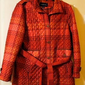 Lands End orange plaid jacket XL 18